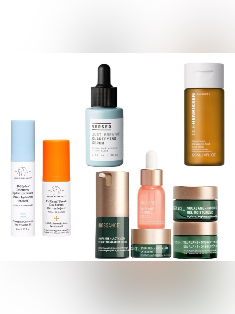 Biossance Ole Henriksen Drunk Elephant Versed skincare box sets (4 Sets / 9 Pc)